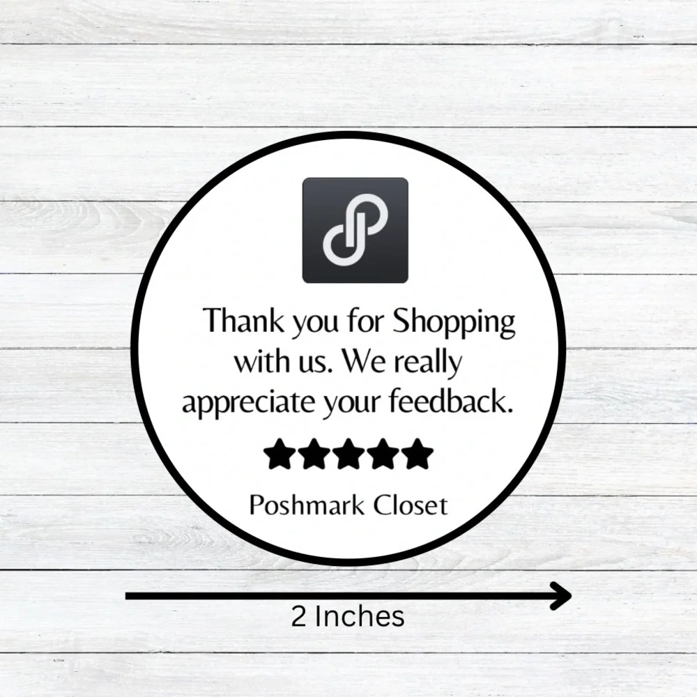 100 Custom Poshmark Thank You Stickers • Personalized Packaging Labels